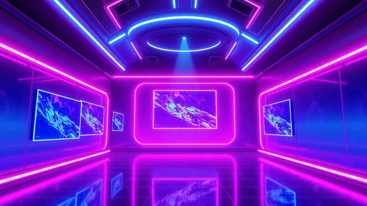 Studio vidéo futuriste illustrant la génération vidéo IA avec Sora 2